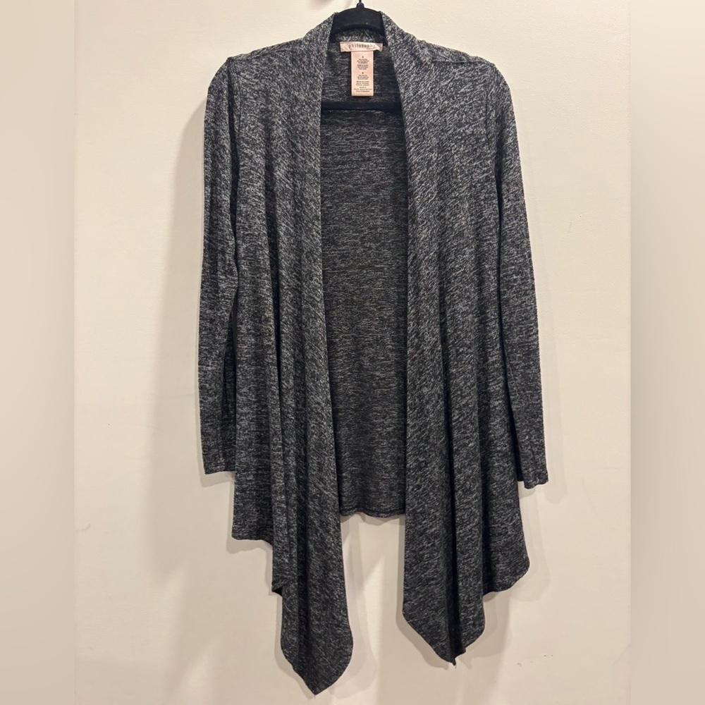 Philosophy Charcoal Gray Open Front Cardigan Size Small Lightweight Knit